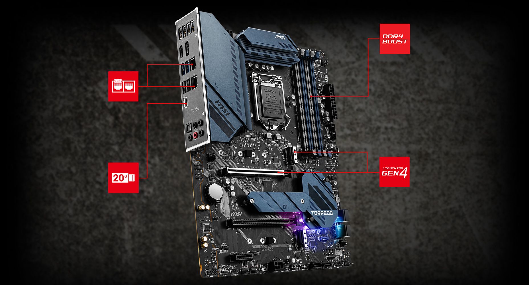 MSI MAG B560 TORPEDO LGA 1200 ATX Intel Motherboard